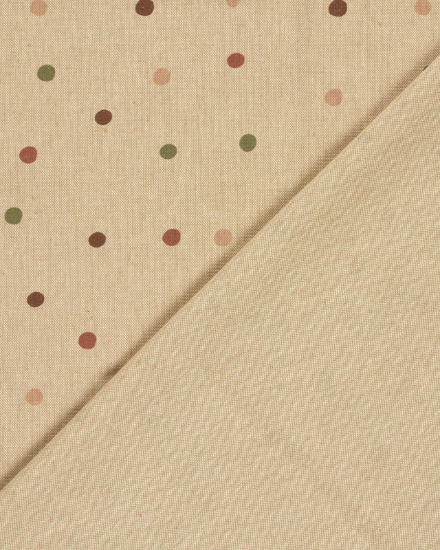 Effet Lin Imrpimé Numérique Petits Pois Roses et Verts - Mercerine