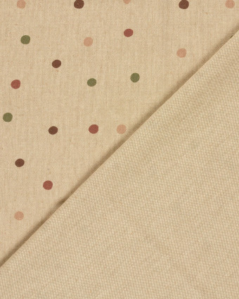 Effet Lin Imrpimé Numérique Petits Pois Roses et Verts - Mercerine
