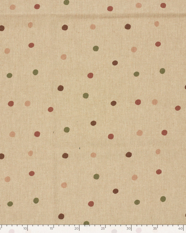 Effet Lin Imrpimé Numérique Petits Pois Roses et Verts - Mercerine