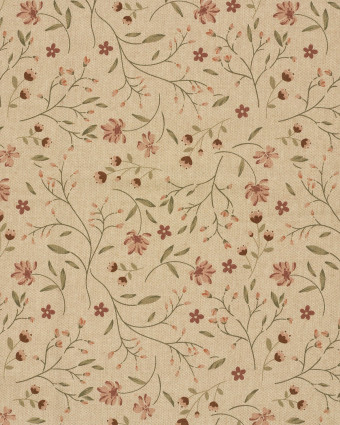 Effet Lin Imprimé Numérique Petites Fleurs Champêtres - Mercerine