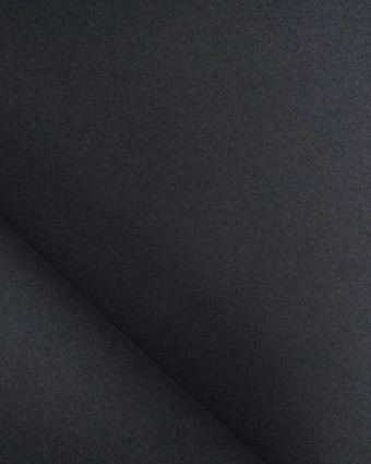 Tissu Effet Drap de Laine Uni Noir - Mercerine