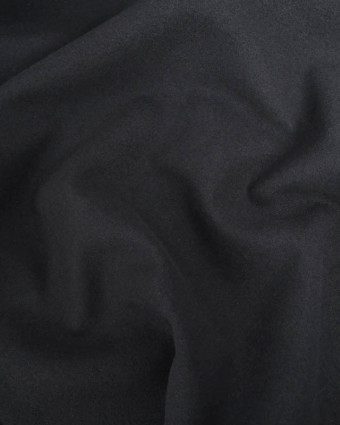 Tissu Effet Drap de Laine Uni Noir - Mercerine
