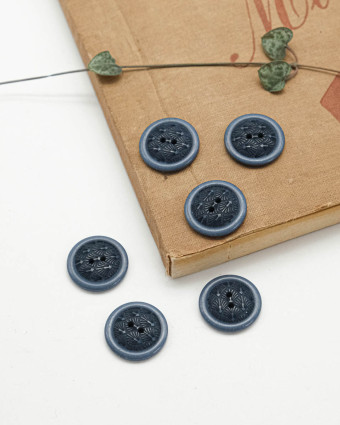 Bouton Bombé Gravé Motifs Feuillages - Mercerine