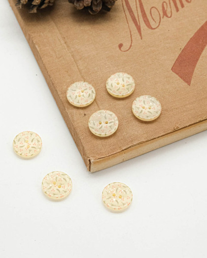 Bouton Jaune Motif Fleur