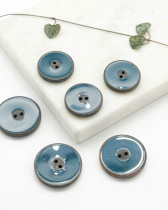 Bouton Imitation Bois Bleu Canard