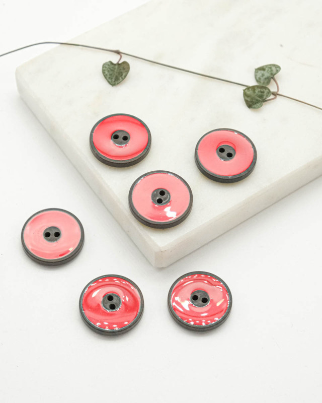Bouton Imitation Bois Rouge - Mercerine