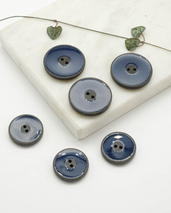 Bouton Imitation Bois Bleu Marine