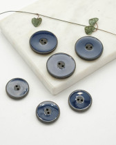 Bouton Imitation Bois Bleu Marine