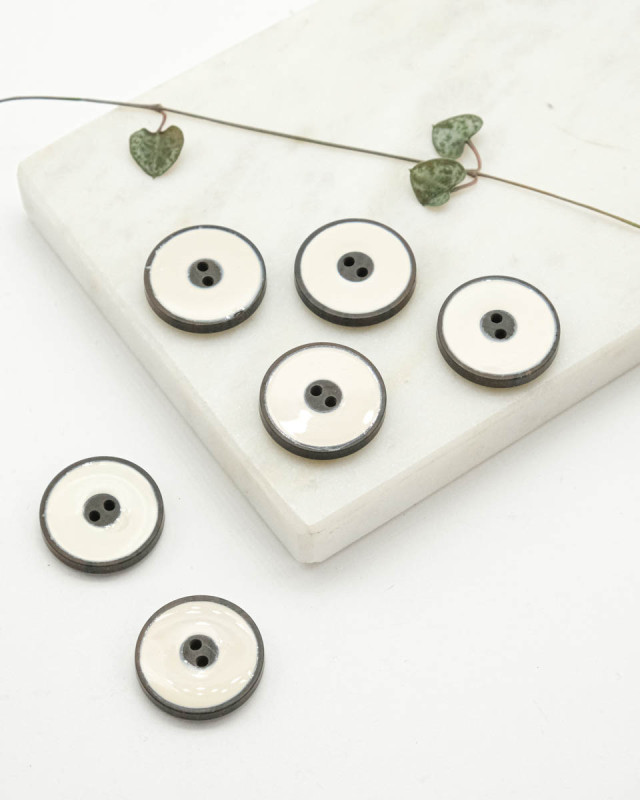 Bouton Imitation Bois Crème - Mercerine