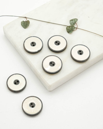 Bouton Imitation Bois Crème - Mercerine