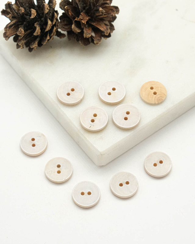 Bouton en Bois Peint Blanc - Mercerine