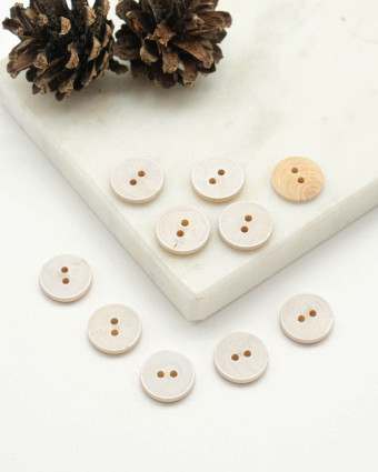 Bouton en Bois Peint Blanc - Mercerine