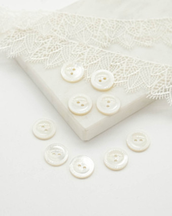 Bouton Ecru Vernis Bord Couronne - Mercerine