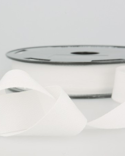 Galon Sergé Blanc 100% Coton - 20mm