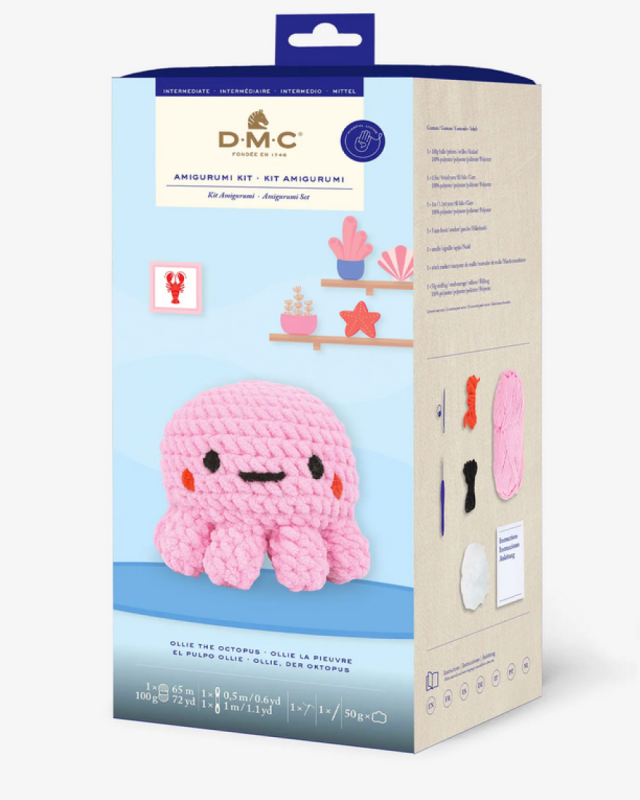 Kit de Crochet Amigurumi XL Ollie La Pieuvre - DMC - Mercerine