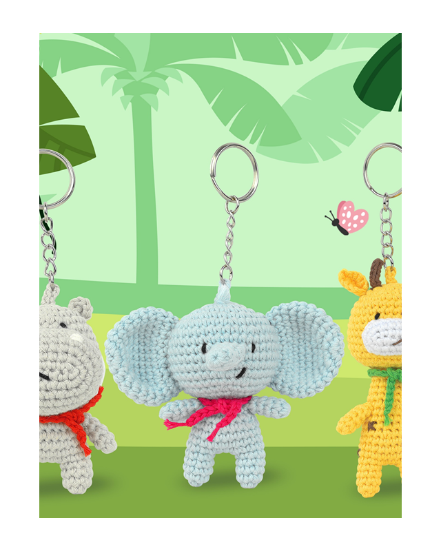 Kit Porte Clés Mini Amigurumi Eli L'Eléphant - DMCC - Mercerine