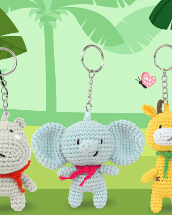 Kit Porte Clés Mini Amigurumi Eli L'Eléphant - DMCC - Mercerine