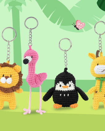 Kit Porte Clés Mini Amigurumi Flo Le Flamant Rose - DMC- Mercerine