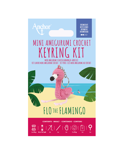 Kit Porte Clés Mini Amigurumi Flo Le Flamant Rose - DMC