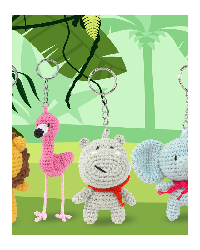 Kit Porte Clés Mini Amigurumi Hank L'Hippo - DMC - Mercerine