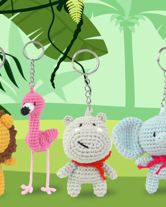 Kit Porte Clés Mini Amigurumi Hank L'Hippo - DMC - Mercerine