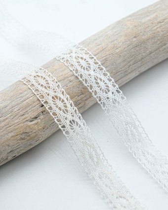 Dentelle Coton Amande - Blanc, Ecru
