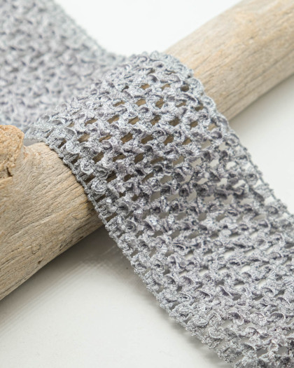Elastique Crocheté Gris 70mm