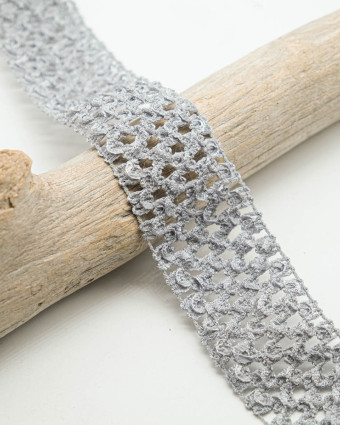 Elastique Crocheté Gris 40mm