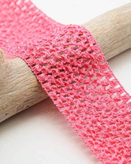 Elastique Crocheté Rose 70mm