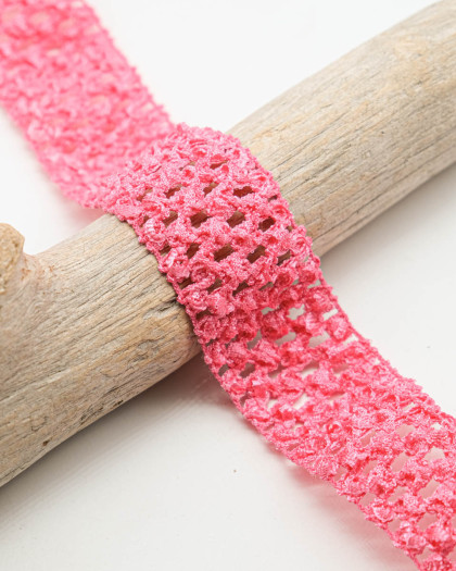 Elastique Crocheté Rose 40mm