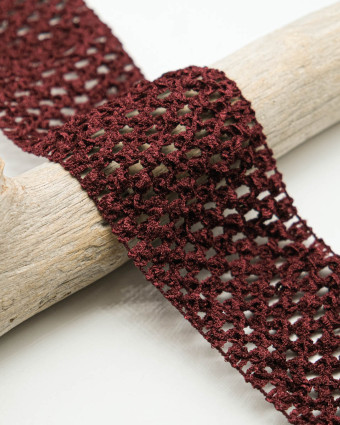 Elastique Crocheté Aubergine 70mm