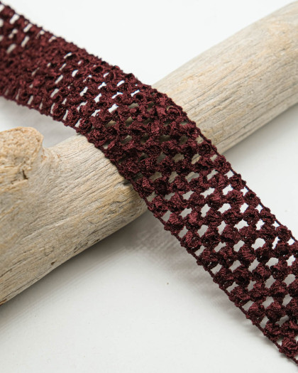 Elastique Crocheté Aubergine 40mm
