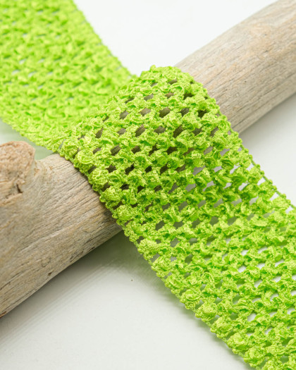 Elastique Crocheté Vert Pomme 70mm