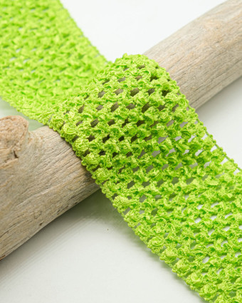 Elastique Crocheté Vert Pomme 70mm