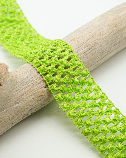 Elastique Crocheté Vert Pomme 40mm