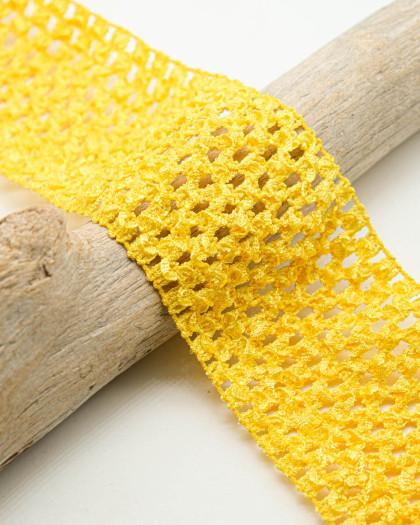 Elastique Crocheté Jaune 70mm