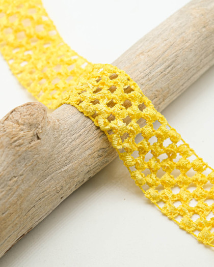 Elastique Crocheté Jaune 40mm