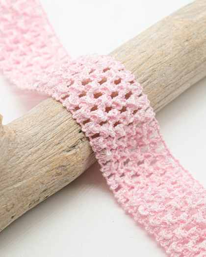 Elastique Crocheté Rose Tendre 40mm