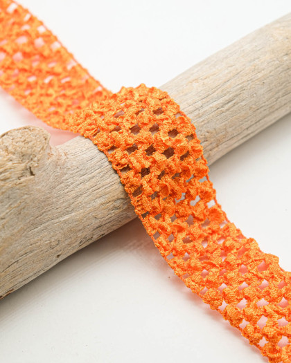 Elastique Crocheté Orange 40mm