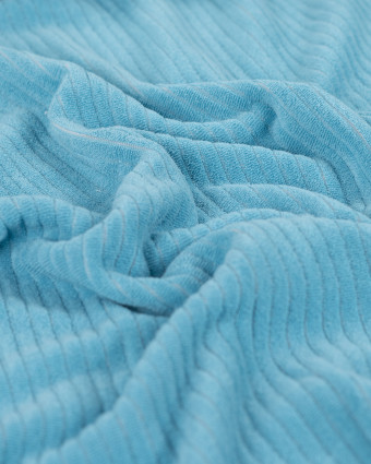 Tissu Mini Eponge Bleu à Rayures - Mercerine