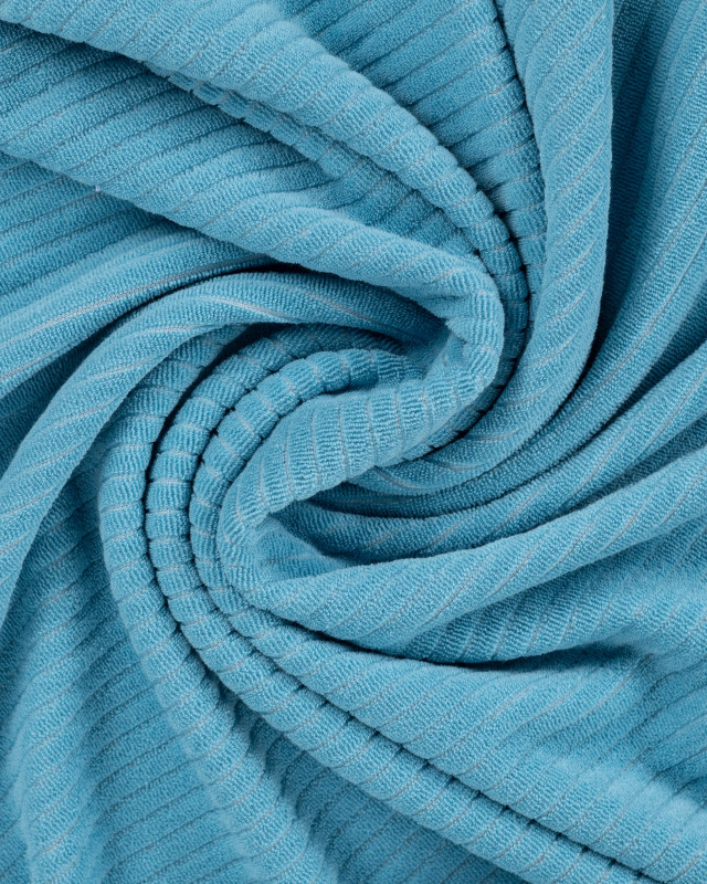 Tissu Mini Eponge Bleu à Rayures - Mercerine