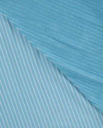 Tissu Mini Eponge Bleu à Rayures - Mercerine