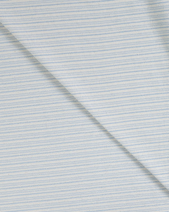 Maille Coton Légère Rayures Ecru et Bleu Ciel - Mercerine