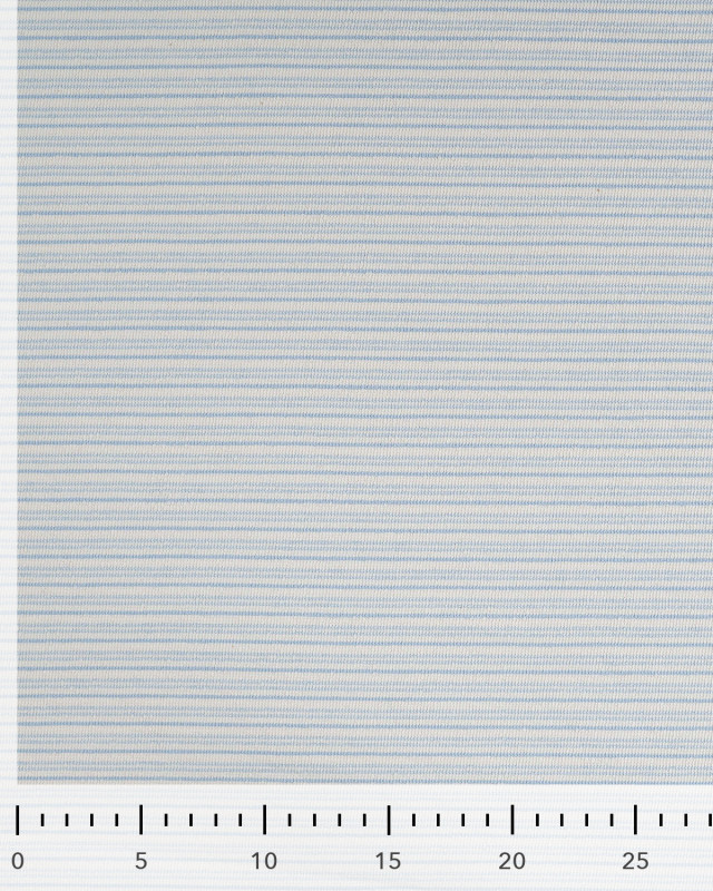 Maille Coton Légère Rayures Ecru et Bleu Ciel - Mercerine