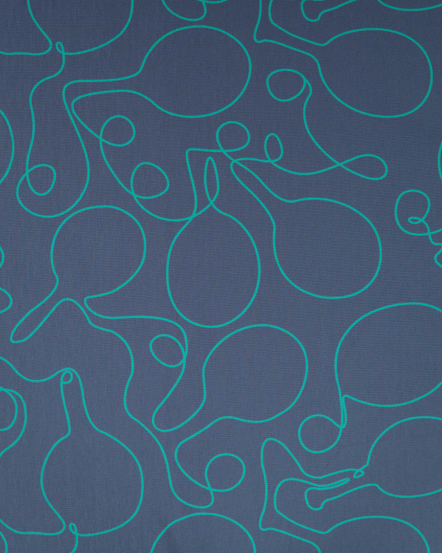 Tissu Jersey French Terry Bleu Marine Raquette - Mercerine