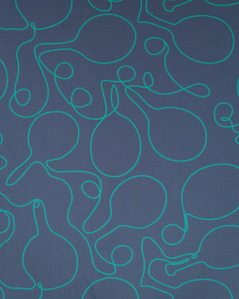 Tissu Jersey French Terry Bleu Marine Raquette - Mercerine