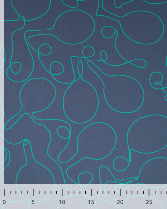 Tissu Jersey French Terry Bleu Marine Raquette - Mercerine