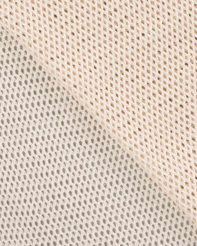 Tissu Crochet Uni Beige Naturel - Mercerine