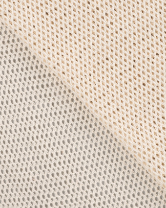 Tissu Crochet Uni Beige Naturel - Mercerine