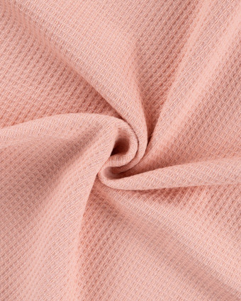 Tissu Nid d'Abeille Envers Eponge Bambou Rose - Mercerine